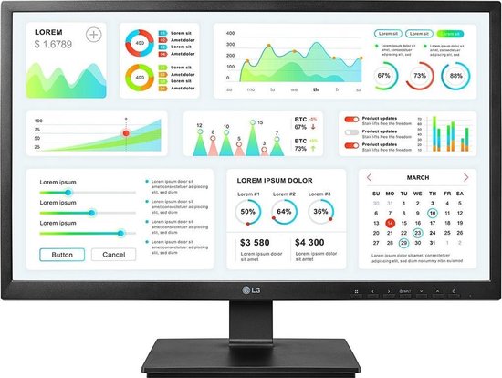 LG 24 AIO Zero Client Monitor DVI+D-Sub+USB black