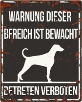 D&D Waakbord / Warning sign square dalmatian de Zwart 20x25cm