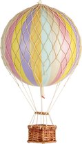 Authentic Models - Luchtballon Travels Light - Luchtballon decoratie - Kinderkamer decoratie - Regenboog Pastel - Ø 18cm