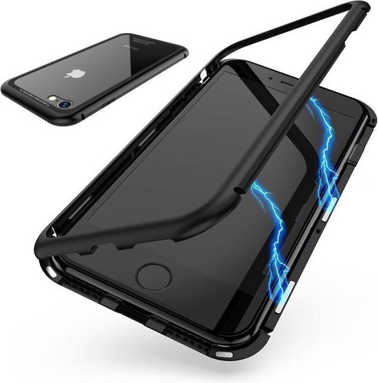 iPhone 7-8 Plus magnetisch case Zwart - Glazen ter bescherming -... | bol.com