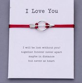 Vriendschaparmband - vrienden - relatie - love armband - hanger pijl - rood - afstand bracelet