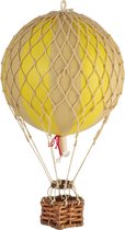 Authentic Models - Luchtballon Floating The Skies - Luchtballon decoratie - Kinderkamer decoratie - Dubbel Geel - Ø 8,5cm