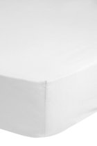 Glad Katoen Hoeslaken Eenpersoons Wit | 80x200 | Ademend En Ventilerend | Zacht