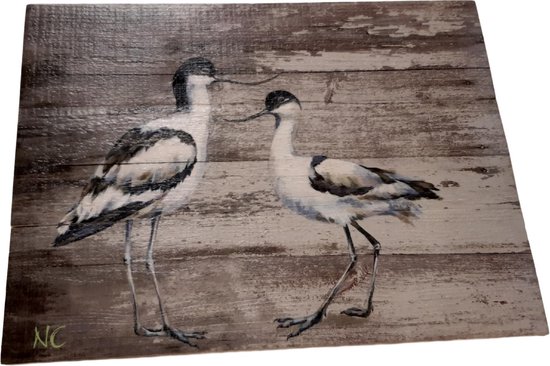 Houten Schilderij met Watervogel 33 x 25 cm Water Vogel Schilderij Kluten | GerichteKeuze
