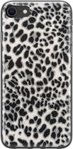 iPhone SE 2020 hoesje siliconen - Luipaard grijs - Soft Case Telefoonhoesje - Luipaardprint - Transparant, Grijs