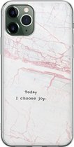 iPhone 11 Pro hoesje siliconen - Today I choose joy - Soft Case Telefoonhoesje - Tekst - Transparant, Grijs