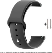 Zwart Siliconen sporthorlogebandje voor 18mm Smartwatches van (zie compatibele modellen) Huawei, Asus, Whitings, LG – Maat: zie maatfoto – 18 mm red silicone smartwatch strap - Zen