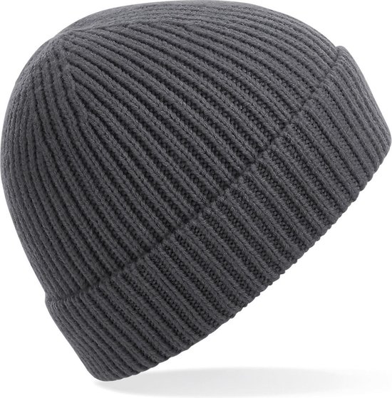 Gebreide Ribbed Beanie wintermuts in het donkergrijs voor volwassenen - Damesmutsen / herenmutsen - 97% polyacryl en Elastaan