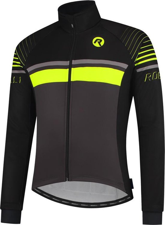 Rogelli Hero Fietsjack Winter - Heren - Grijs, Zwart, Fluor Geel - Maat L