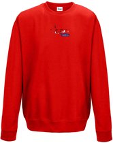 FitProWear Sweater Heren - Rood - Maat L - Heren - Trui zonder capuchon - Sweater - Hoodie - Trui - Sporttrui - Katoen / Polyester - Sportkleding - Casual kleding -
