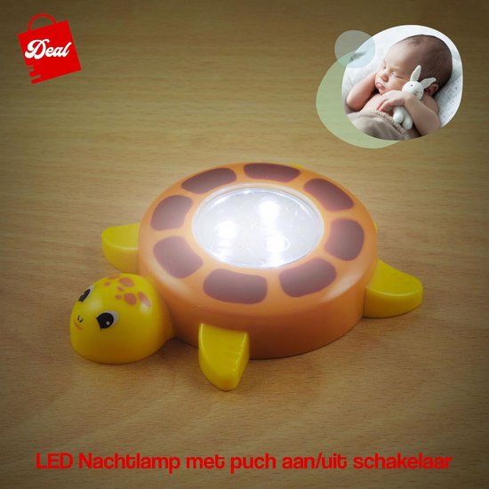 Nachtlampje - Schildpad - Waterverf - Kleuren - Dieren - Meisjes