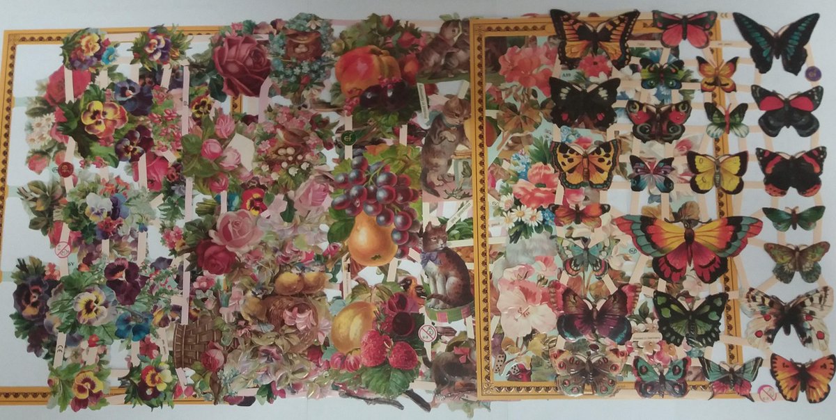 Poëzieplaatjes 9 vellen - Vlinders, Vogels, Bloemen en Poezen
