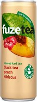 Fuze Tea Black tea peach hibiscus Blikjes 25cl Tray 24 Stuks