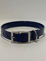 Halsband BioThane GOLD - DONKERBLAUW - 450mmX19mm - dubbele gesp