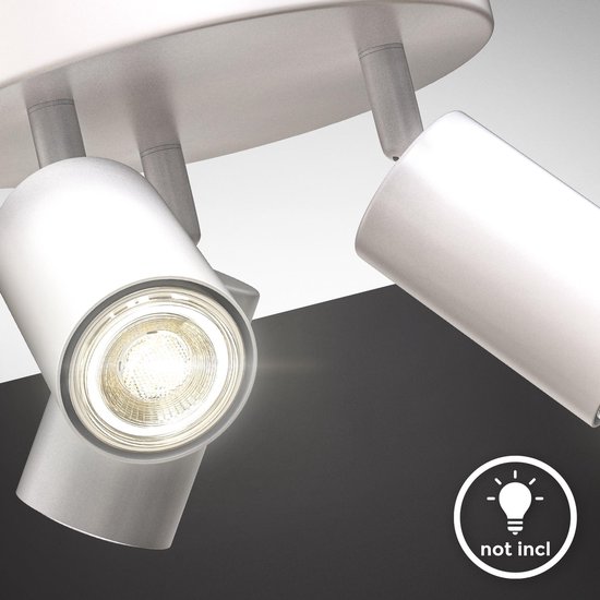 B.K.Licht - Plafondlamp - plafondspot met 3 lichtpunten -  spots - witte opbouwspots - draaibar - kantelbaar - GU10 fitting - plafoniere - excl. GU10 - B.K.Licht