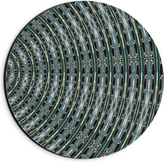 Dibond Wandcirkel - Optische Illusie Patroon  - 20x20cm Foto op Aluminium Wandcirkel (met ophangsysteem)