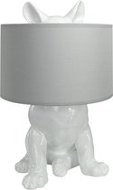 Staande lamp - met verborgen hond - Wit - Glanzend - 33,5 x 26 x 44,5 cm
