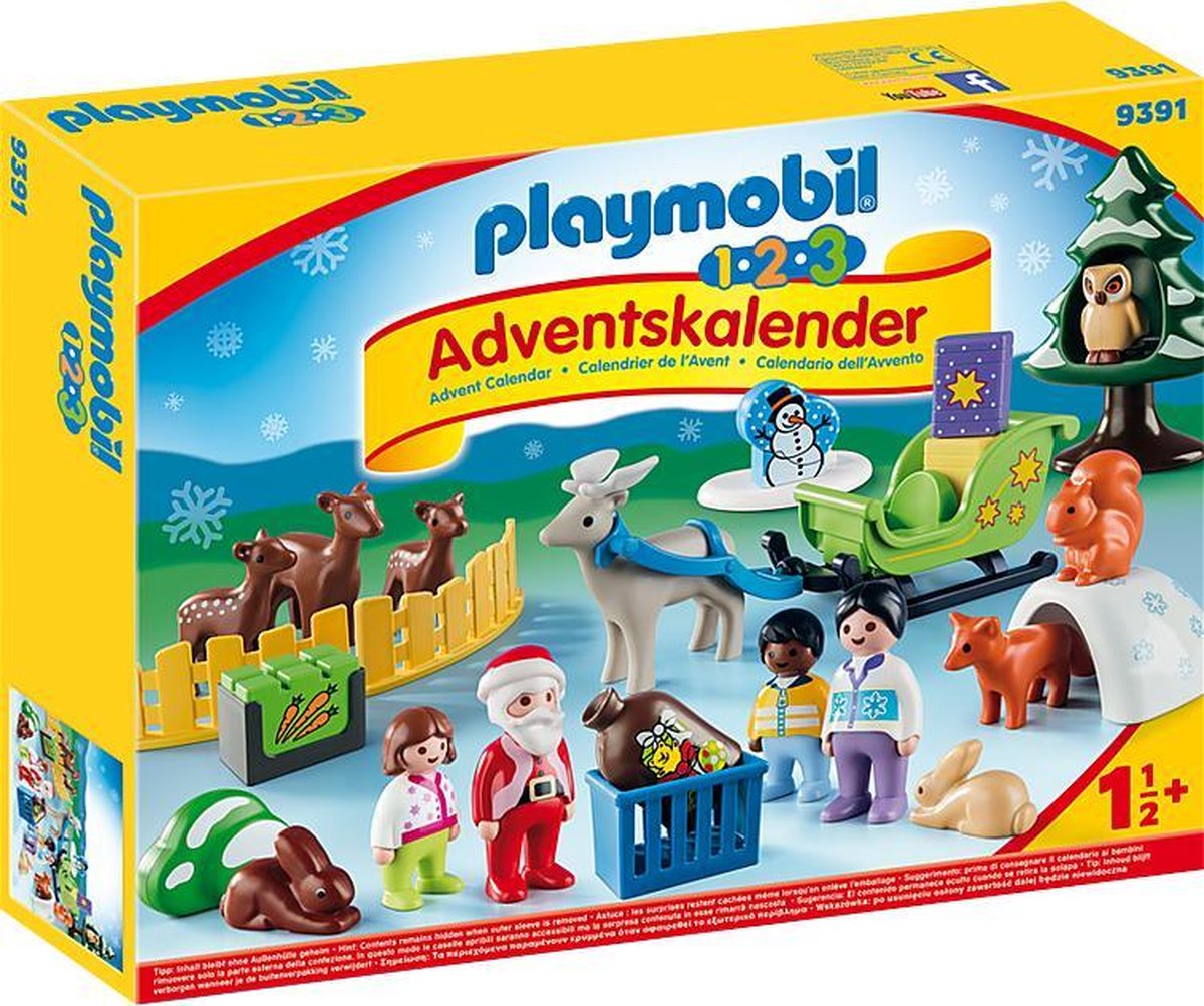 Playmobil 123 Kerstmis adventkalender in het dierenbos 9391 | bol.com