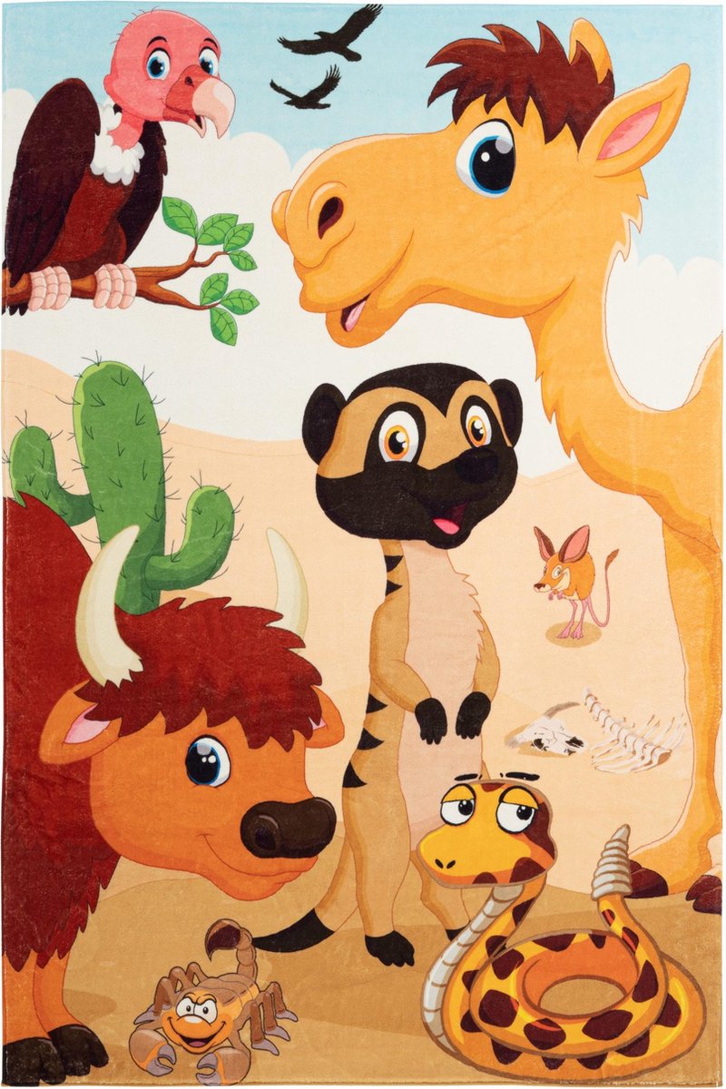 Vrolijk kinderkamer-vloerkleed Juno - Savannah - 160x230 cm op Prijzenvolger.com