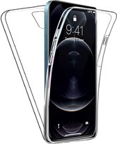 iPhone 12 Pro Hoesje - 360 Graden Case 2 in 1 Hoes Transparant + Ingebouwde Siliconen TPU Cover Screenprotector