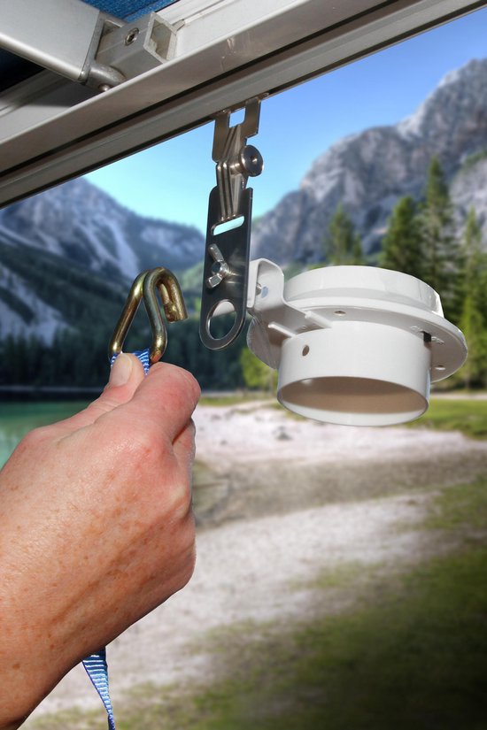 MUFU LIGHT (KLEUR ZWART) 1 SET VAN 2 OPHANGHAKEN VOOR AAN DE LUIFEL VAN CAMPER, CARAVAN, CAMPERBUS, ETC. van MUFU — afbeelding 2