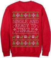 Foute Kersttrui - Christmas Sweater - Single ready to jingle - Rood/red - S