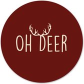 Label2X - Schilderij - Oh Deer Ø - Multicolor - 120 X 120 Cm
