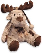 Unique Living - Knuffel - plush moose - Kerst Eland - 37 cm bruin