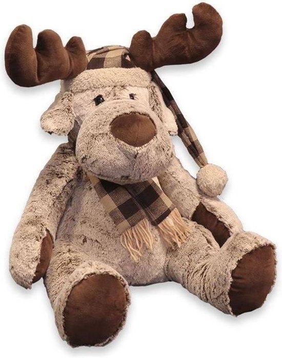 berouw hebben Gevoelig voor onbekend Unique Living - Knuffel - plush moose - Kerst Eland - 37 cm bruin | bol.com