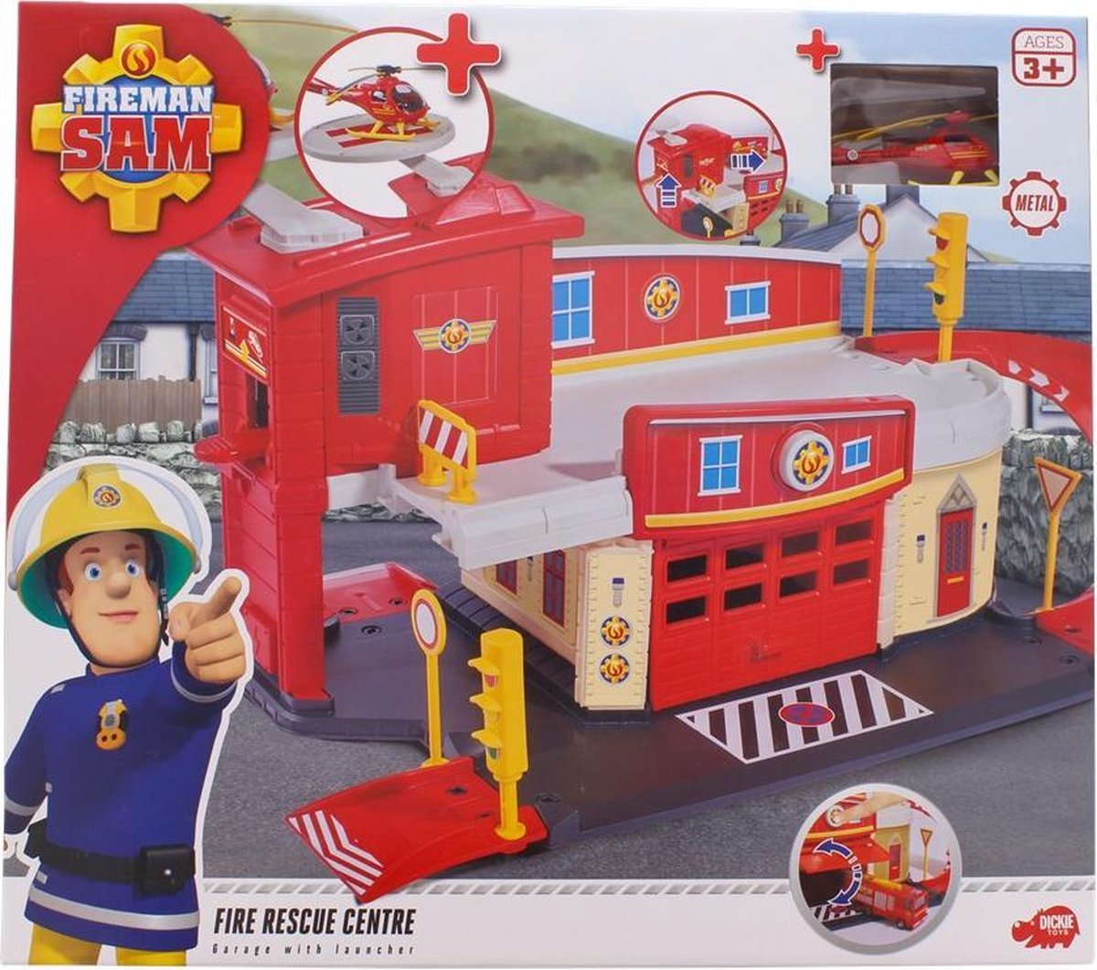 Brandweerman Sam kazerne | Met helikopter en platform | Fireman Sam  |Speelgoed | bol.com