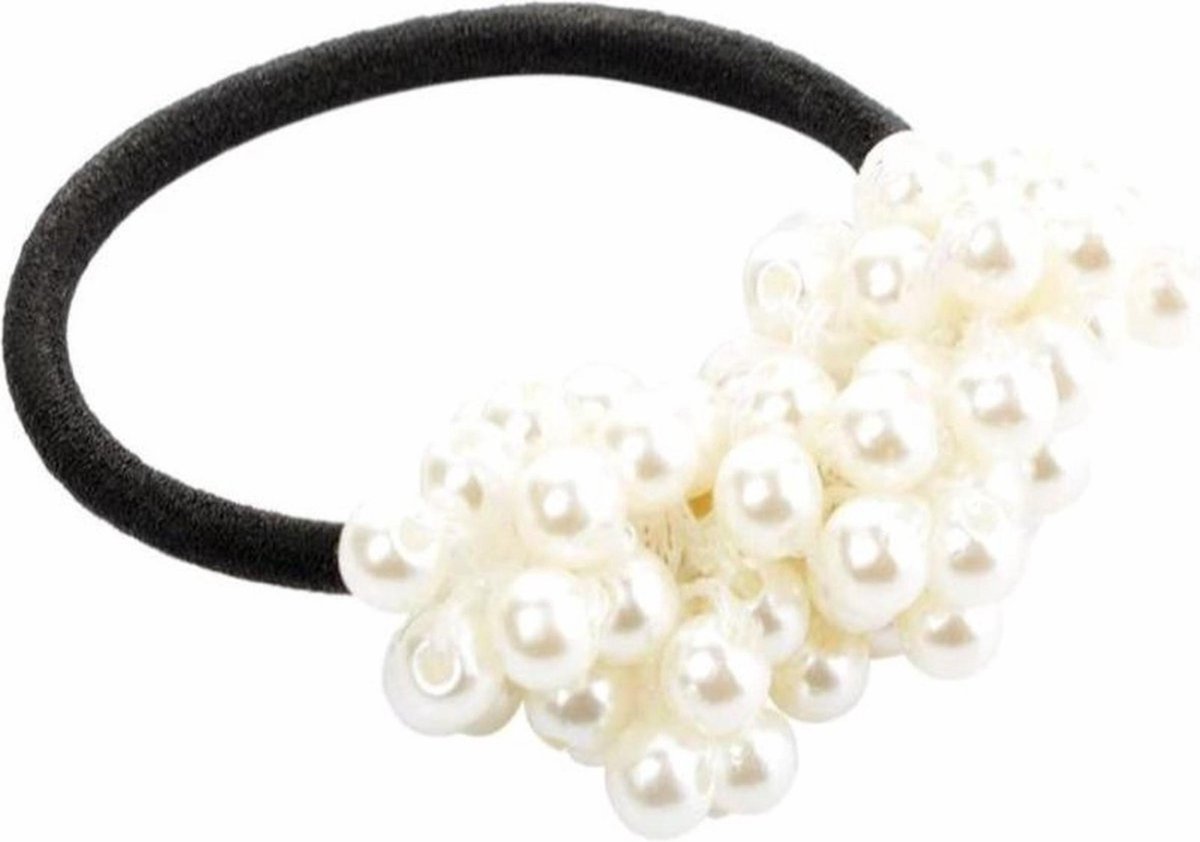 Fako Fashion - Haarelastiek Parels - Gala & Bruiloft - Wit