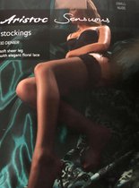 Aristoc Sensuous 10 denier Lace Top Stockings - Large - Beige -