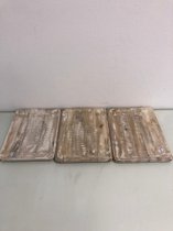 houten dienbladen - set van 3 stuks