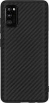 Carbon Softcase Backcover Samsung Galaxy A41 hoesje - Zwart