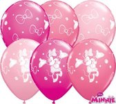 Minnie Mouse Ballonnen,  5 stuks, Roze , Verjaardag meisje, 100% biologisch afbreekbaar.
