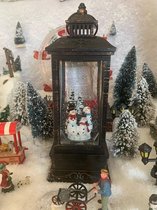 Kerstlantaarn met Sneeuwpoppen - Lantaarn - Kerstdecoratie - LED - 28cm -