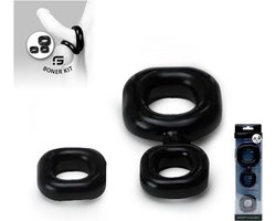 Boner Kit Cockring en Ballstretcher - zwart
