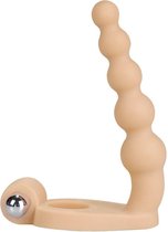 Ultrasofte Cockring met vibrerende buttplug voor anale penetratie - 15 cm