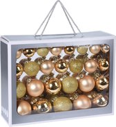 JAP Kerstballen 52 stuks - Kerstbal glas - Kerstversiering - Kerstdecoratie binnen buiten - Goud