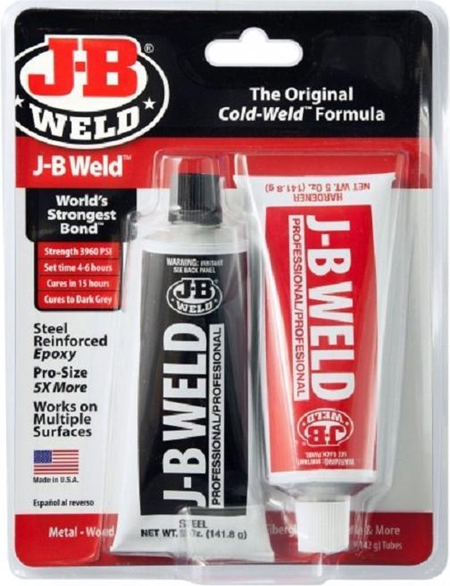 J-B Weld grootverpakking voor prof. gebruik met staal versterkte epoxy (koud las systeem) - JB-Weld