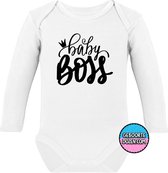 Rompertjes baby - Baby boss - maat 50/56 - lange mouwen - baby - baby kleding jongens - baby kleding meisje - romper - rompertjes baby met tekst - kraamcadeau meisje - kraamcadeau