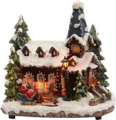 Lumineo kersthuisje kerstkerk 26 x 18 x 27 cm