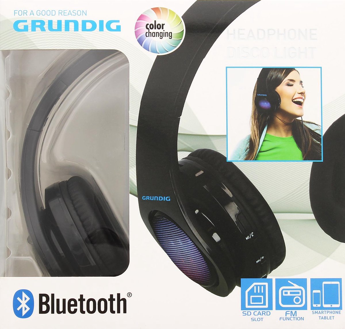 Grundig By Merxando | On Ear Bluetooth Hoofdtelefoon/Koptelefoon - Zwart | Disco  Light | bol.com