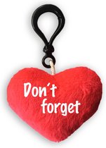 SLEUTELHANGER MET KNUFFELZACHT HARTJE TEKST "DON´T FORGET"