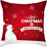 Kerst Kussenhoes - Kerst Decoratie - Kussenhoes Kerst - Kerst kussensloop 45x45 cm - Merry Christmas  & Happy New Year