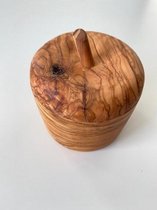 Voorraadpotje met deksel - olijfhout - Ø 8,5 cm