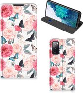 Flipcase Cadeautjes voor Moederdag Geschikt voor Samsung Galaxy S20 FE Smartphone Hoesje Butterfly Roses