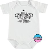 Romper - Hoera jullie worden opa & oma ! - maat 98/104 - korte mouwen - baby - baby kleding jongens - baby kleding meisje - rompertjes baby - kraamcadeau meisje - kraamcadeau jonge