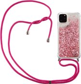 Lunso - Backcover hoes met koord - iPhone 12 Pro Max - Glitter Roze