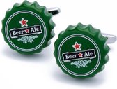 Manchetknopen - Bierdoppen Groen Beer Ale